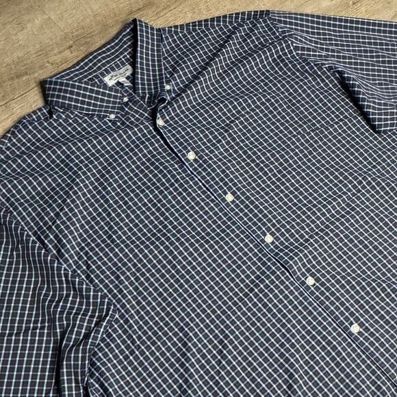 PETER MILLAR Crown Sport Summer Comfort Shirt Plaid Check Nylon Golf Club XXL - Picture 3 of 9